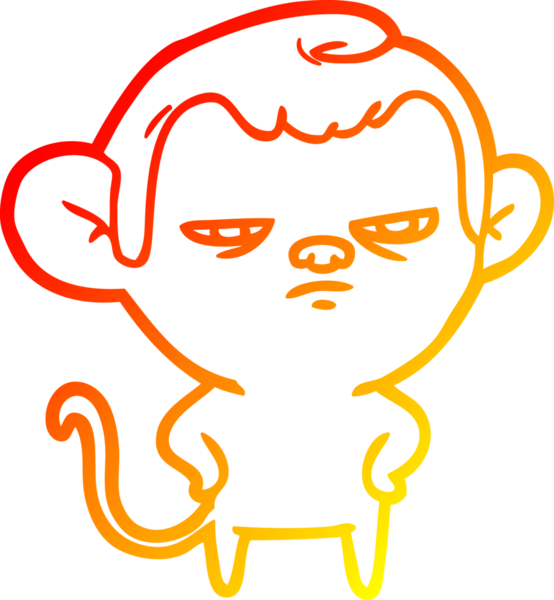 Bir insan tarafından çizilmiş çizgi film maymunu çizimi