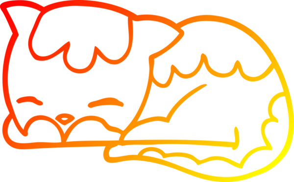 Bir çizgi film kedisinin insan tarafından çizilmiş sıcak çizgi çizimi