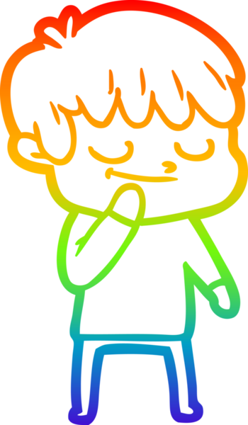 gökkuşağı gradyan çizgi çizimi bir insan tarafından çizilmiş mutlu bir çocuk