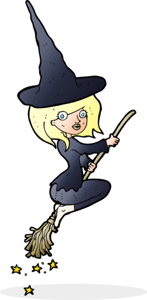 Bir insan tarafından çizilmiş cadılar bayramı cadısı çizgi filmi.