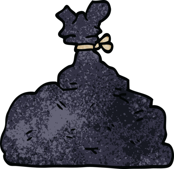 Bir insan tarafından çizilmiş çöp torbası.