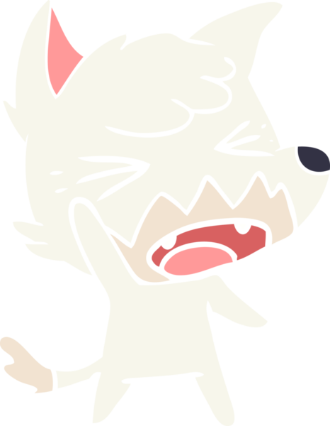 bir insan tarafından çizilmiş kızgın düz renkli tilki çizimi