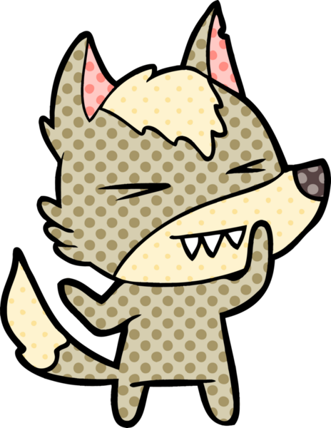 Bir insan tarafından çizilmiş kızgın kurt çizgi filmi.