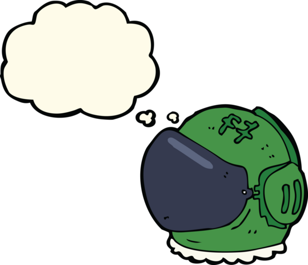 Bir insan tarafından çizilmiş düşünce baloncuklu astronot kaskı.