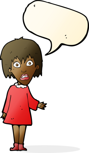 Bir insan tarafından çizilmiş konuşma balonuyla şok olmuş bir karikatür.