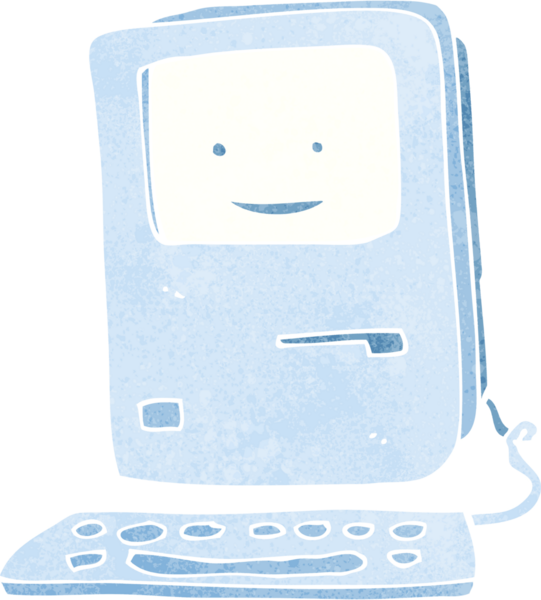 bir insan tarafından çizilmiş eski bir bilgisayar