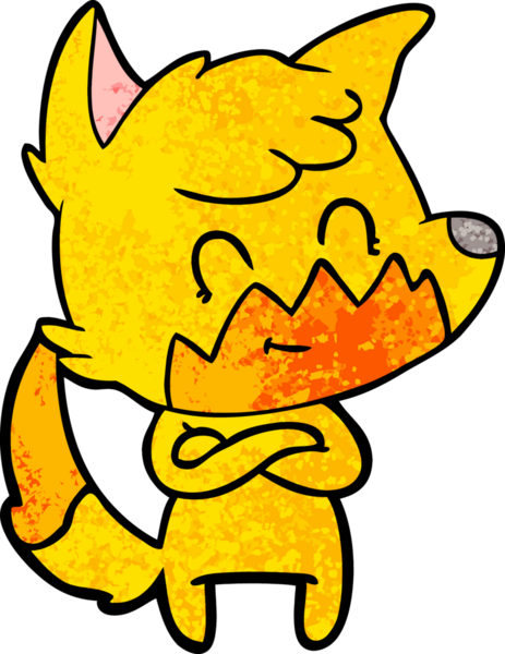 Bir insan tarafından çizilmiş tilki çizgi film karakteri