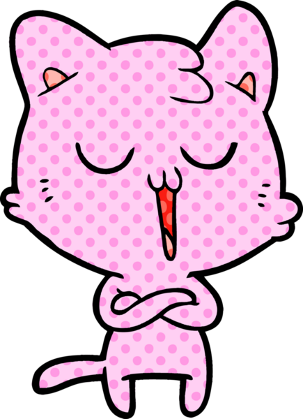 Bir insan tarafından çizilmiş çizgi film kedisi.