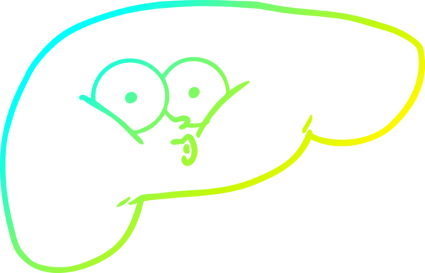 Bir insan tarafından çizilen karikatür karaciğeri.