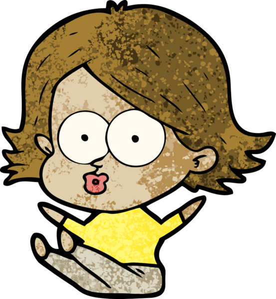 Çizgi film kızı somurtuyor bir insan tarafından