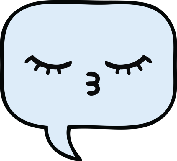 Bir insan tarafından çizilmiş şirin bir konuşma balonu karikatürü.