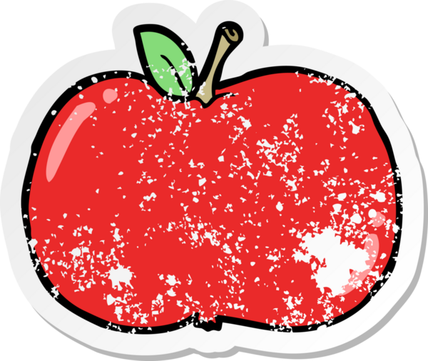 Bir insan tarafından çizilmiş karikatür elmasının sıkıntılı çıkartması.