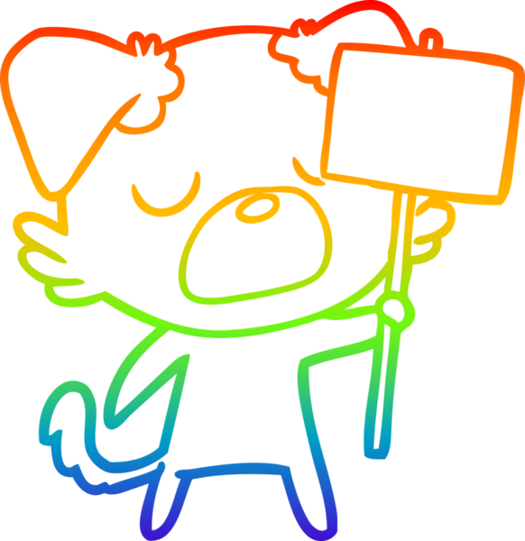 gökkuşağı gradyan çizimi bir insan tarafından çizilmiş bir çizgi köpek