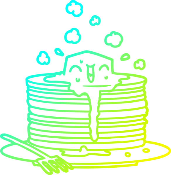 Bir insanın çizdiği leziz krep yığınının soğuk gradyan çizgisi.