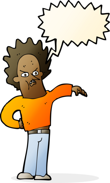 Bir insan tarafından çizilmiş konuşma balonu olan edepsiz çocuk.