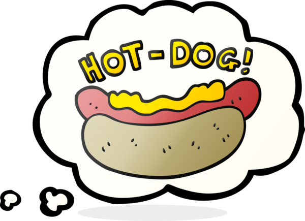 Bir insan tarafından çizilmiş serbest çizim baloncuk sosisli sandviç.