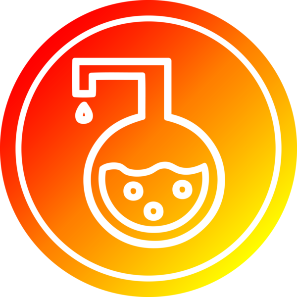 Bir insan tarafından çizilmiş sıcak eğimli dairesel bilim deneyi simgesi