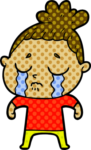 Bir insan tarafından çizilmiş ağlayan kadın çizgi filmi.