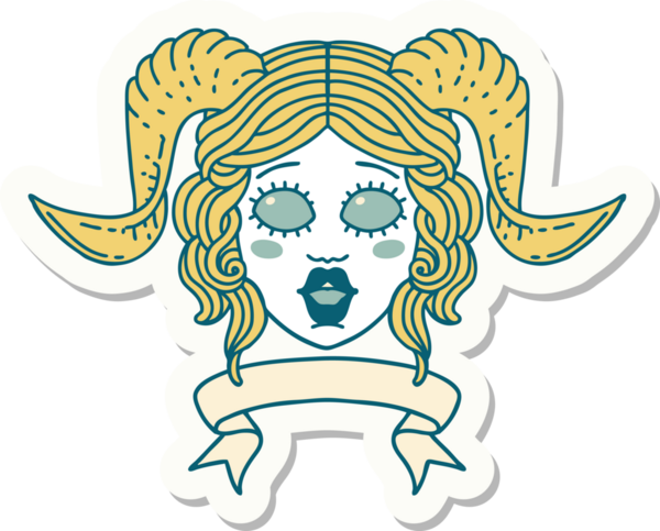 Bir insan tarafından çizilmiş parşömen pankartıyla bağlanmış karakter yüzü etiketi