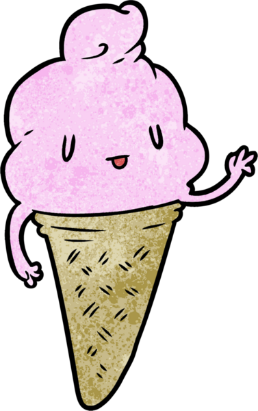 Bir insan tarafından çizilmiş tatlı çizgi film dondurması.