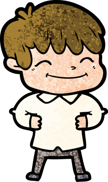 Bir insan tarafından çizilmiş mutlu çocuk çizgi filmi.