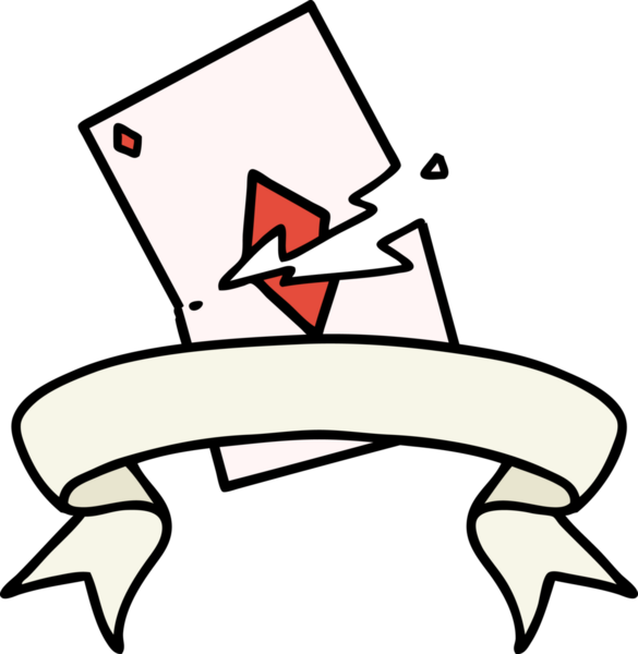 Bir insan tarafından çizilmiş yırtık bir kartın pankartıyla geleneksel dövme