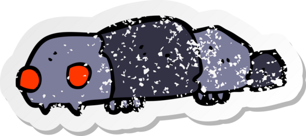 Bir insan tarafından çizilmiş bir karikatür böceğinin geriletilmiş çıkartması.