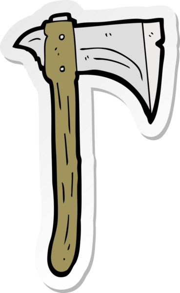 Bir insan tarafından çizilmiş bir baltanın çıkartması.