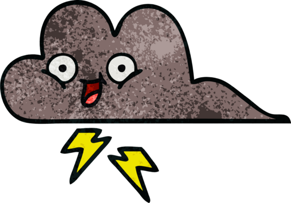 Bir insan tarafından çizilmiş fırtına bulutunun retro grunge deseni.