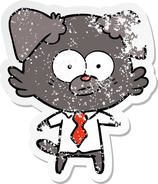 Bir insan tarafından çizilmiş sinirli bir köpek patronunun sıkıntılı çıkartması.