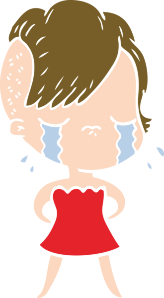 Bir insan tarafından çizilmiş düz renkli karikatür.