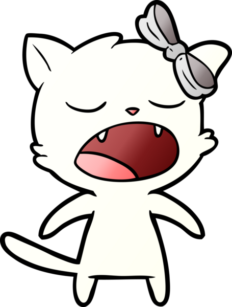 Bir insan tarafından çizilmiş miyavlayan kedi çizgi filmi