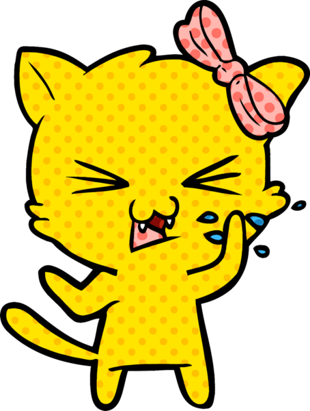 Bir insan tarafından çizilmiş çizgi film kedisi.