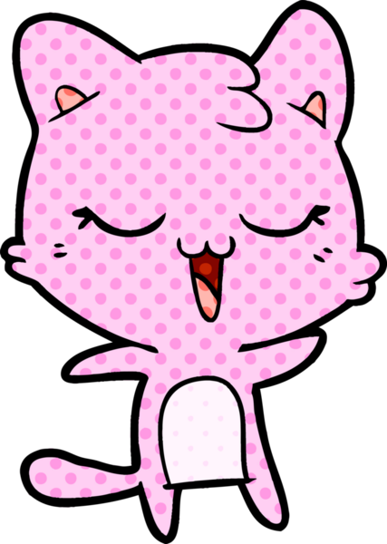 Bir insan tarafından çizilmiş çizgi film kedisi.