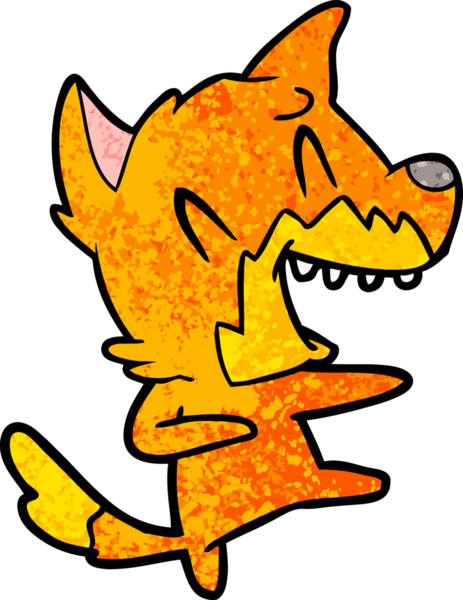 Bir insan tarafından çizilmiş tilki çizgi film karakteri