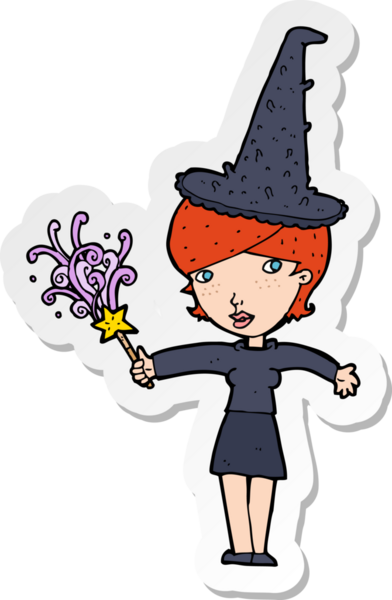 Bir insan tarafından çizilmiş cadılar bayramı çizgi filminin çıkartması.