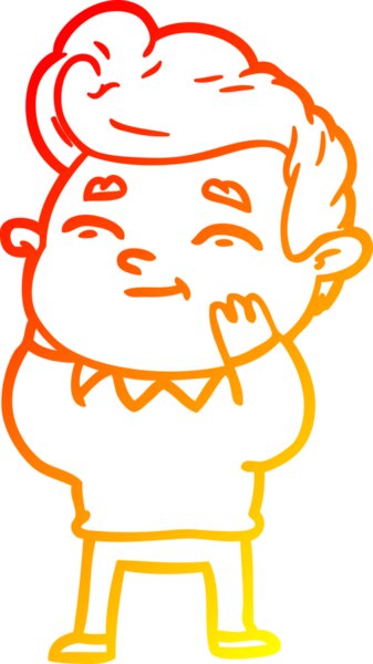 Bir insan tarafından çizilmiş mutlu bir çizgi film karakteri çizimi.