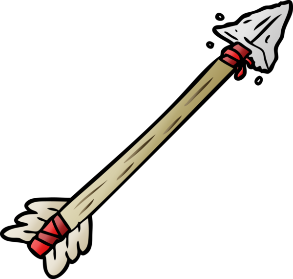 bir insan tarafından çizilmiş ilkel bir ok.