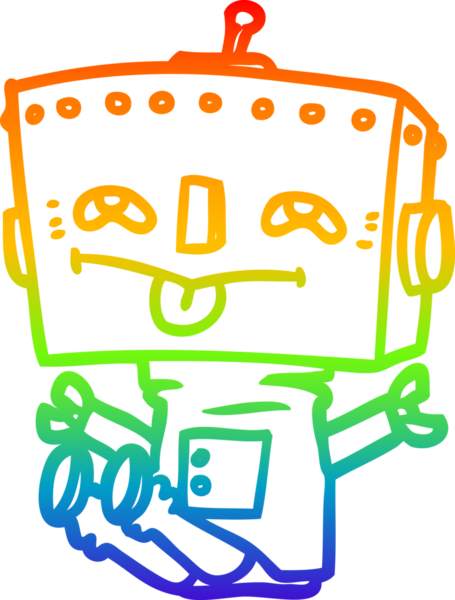 gökkuşağı gradyan çizgisi bir insan tarafından çizilmiş robot çizgi