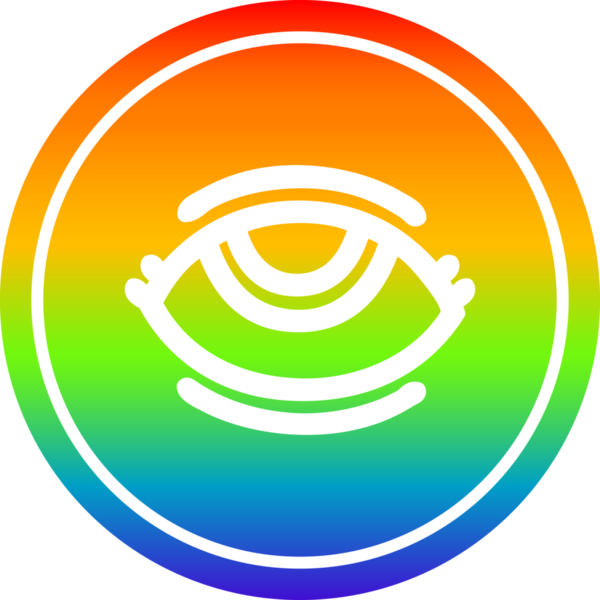 Gökkuşağı gradyan göz gökkuşağı gradyan bir insan tarafından çizilmiş dairesel simge bitir