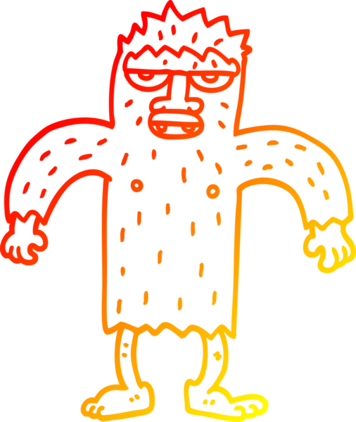 Bir insan tarafından çizilmiş karikatür canavarı çizimi.