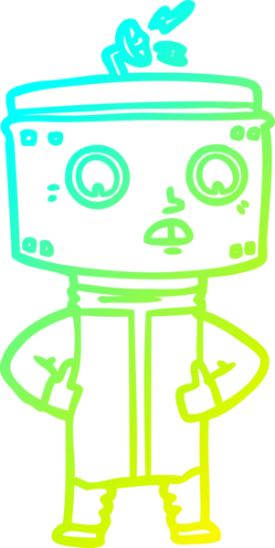 Bir insan tarafından çizilmiş soğuk gradyan robot çizimi