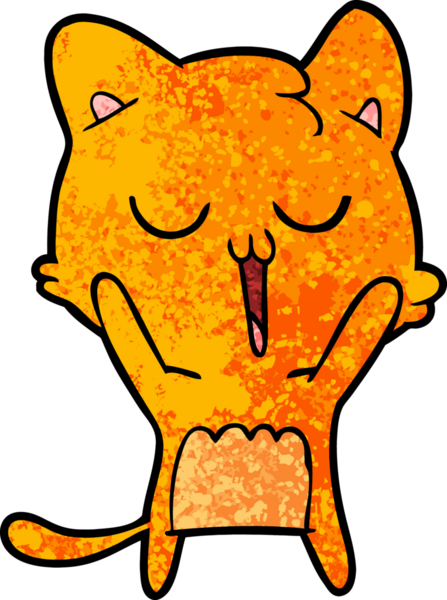 Bir insan tarafından çizilmiş çizgi film kedisi.