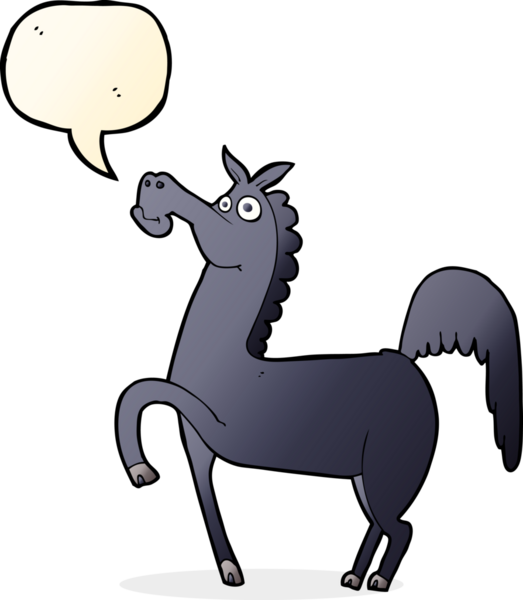 Bir insan tarafından çizilmiş komik bir çizgi film atı.