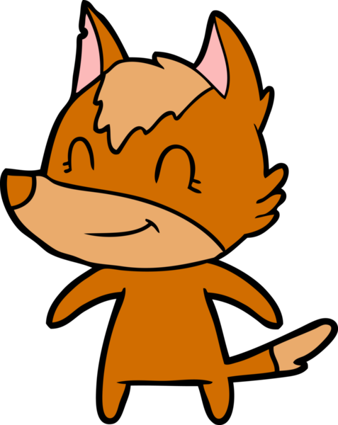 Bir insan tarafından çizilmiş tilki çizgi film karakteri