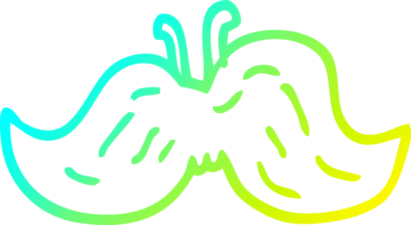 Bir insanın çizdiği çizgi film bıyığının soğuk gradyan çizgisi.