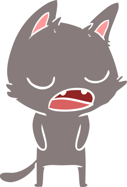 Konuşan kedi düz renkli çizgi film Bir insan tarafından çizildi