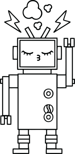 Bir insan tarafından çizilmiş robot çizimi