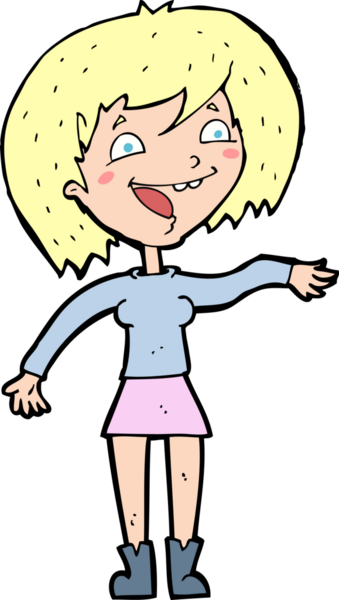 Bir insan tarafından çizilmiş, el sallayan bir kadın.