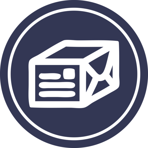 bir insan tarafından çizilmiş paket dairesel simgesi